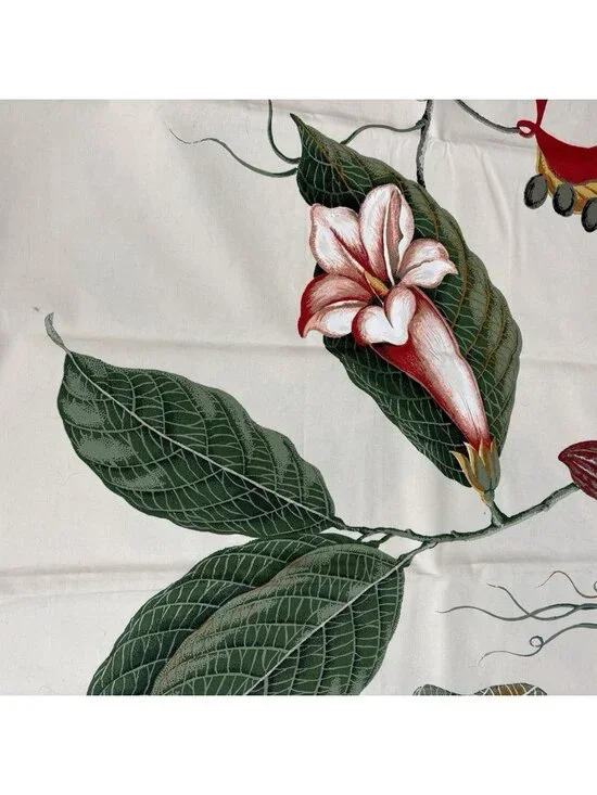 Vintage Fabric 55”x56” Nakai Romanex de Boussac Bernard Botanical 1985 France - Picture 8 of 16